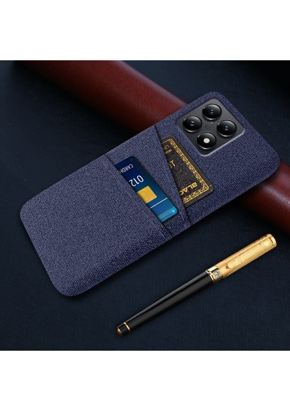 Xiaomi 14T Kılıf Bezi + Çift Kart Yuvalı Sert Pc Telefon Kapağı-Mavi Için (Yurt Dışından)