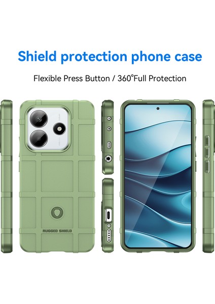 Xiaomi Redmi Note 14 5G Kılıf Izgara Tasarımı Yumuşak Tpu Çizilmeye Dayanıklı Telefon Kapağı-Yeşil (Yurt Dışından) modelleri
