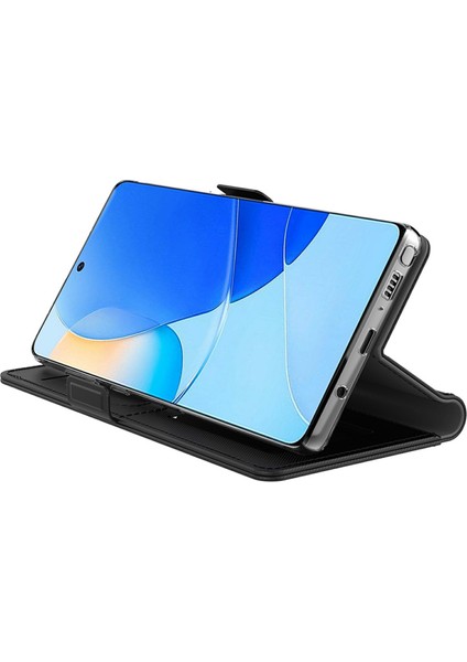 Xiaomi Redmi Note 14 Pro 5G Kılıf Pu Deri Telefon Kapak Kart Tutucu Ayna-Mavi Için (Yurt Dışından)