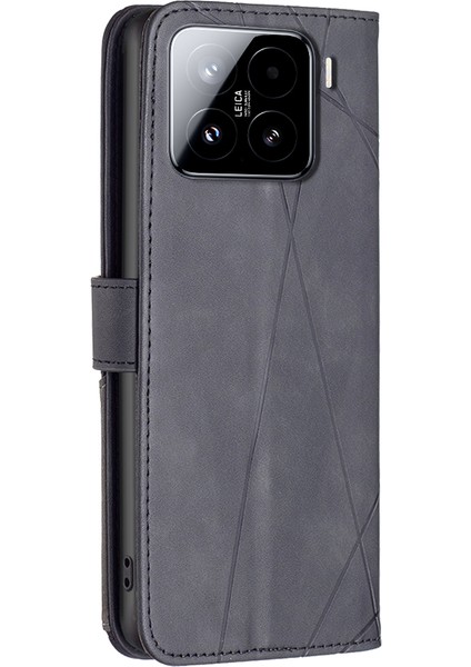 Xiaomi 15 Pro Kılıf Deri Telefon Kılıfı Cüzdan Standı-Siyah (Yurt Dışından)