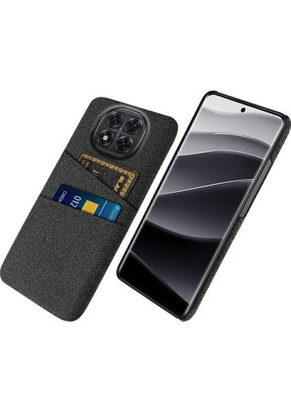 Xiaomi Redmi Note 14 Pro 5G Kılıf Bezi + Çift Kart Yuvalı Sert Pc Telefon Kapağı-Siyah (Yurt Dışından)