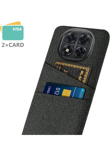 Xiaomi Redmi Note 14 Pro 5G Kılıf Bezi + Çift Kart Yuvalı Sert Pc Telefon Kapağı-Siyah (Yurt Dışından)