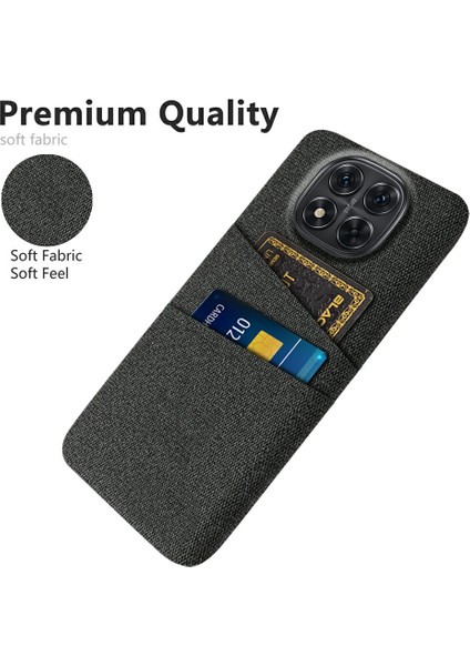 Xiaomi Redmi Note 14 Pro 5G Kılıf Bezi + Çift Kart Yuvalı Sert Pc Telefon Kapağı-Siyah (Yurt Dışından)