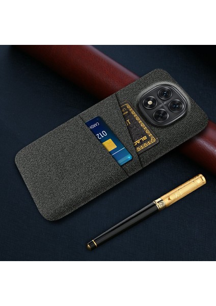 Xiaomi Redmi Note 14 Pro 5G Kılıf Bezi + Çift Kart Yuvalı Sert Pc Telefon Kapağı-Siyah (Yurt Dışından)