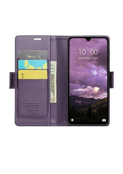 Xiaomi Redmi Için 14C 4G Kılıf Caseme 023 Serisi Rfıd Engelleme Parlak Telefon Kapağı-Mor (Yurt Dışından) modelleri