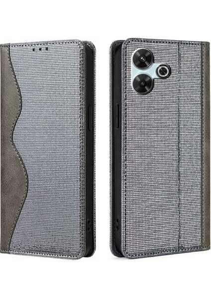 Xiaomi Redmi 13 4G - 5G Rfıd Engellemeli Cüzdan Telefon Kılıfı-Gri (Yurt Dışından)