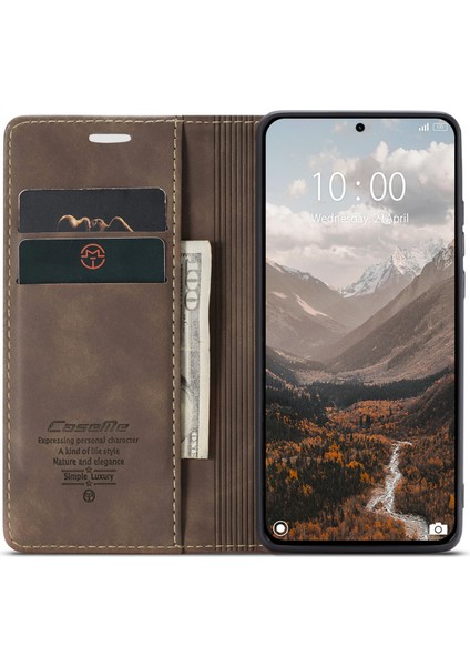 Xiaomi 14T Kılıf Caseme 013 Serisi Kart Tutucu Deri Telefon Kapağı-Kahve (Yurt Dışından) modelleri
