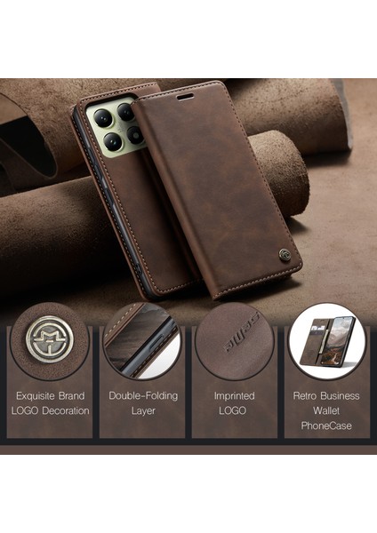 Xiaomi 14T Kılıf Caseme 013 Serisi Kart Tutucu Deri Telefon Kapağı-Kahve (Yurt Dışından) indirimleri