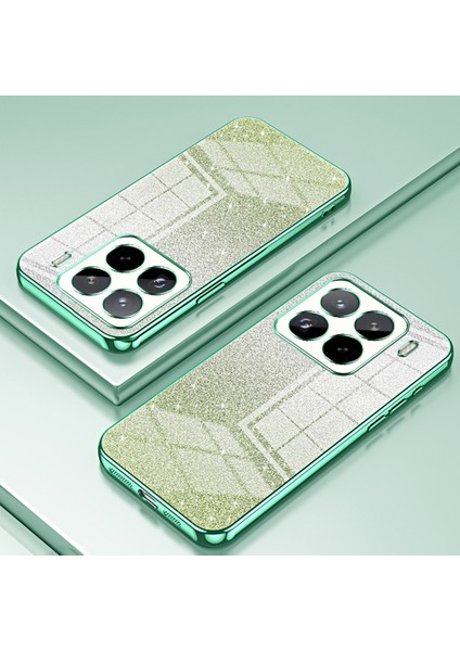 Xiaomi 15 Pro Kılıf Galvanik Degrade Parıltılı Tpu Telefon Kapağı-Yeşil Için (Yurt Dışından)