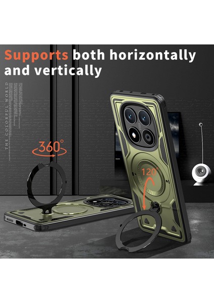 Xiaomi Redmi Note 14 Pro 5G Kılıf Magsafe Askeri Koruma Pc+Tpu Telefon Kapağı İle Uyumlu-Zeytin Yeşili (Yurt Dışından) fiyatları