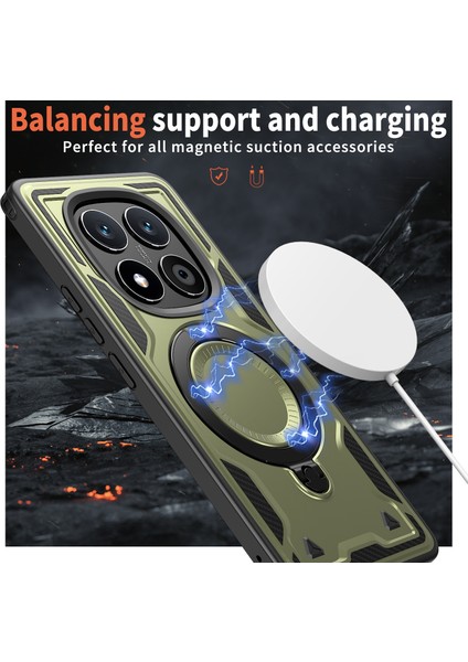 Xiaomi Redmi Note 14 Pro 5G Kılıf Magsafe Askeri Koruma Pc+Tpu Telefon Kapağı İle Uyumlu-Zeytin Yeşili (Yurt Dışından) modelleri
