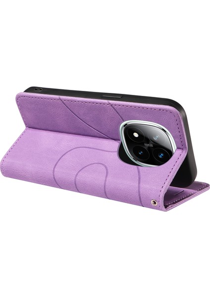 Kt Deri Serisi-1 Xiaomi Redmi Note 14 Pro+ 5G - Note 14 Pro 5G Renk Ekleme Telefon Kılıfı Cüzdan Standı-Açık Mor (Yurt Dışından) fırsatları