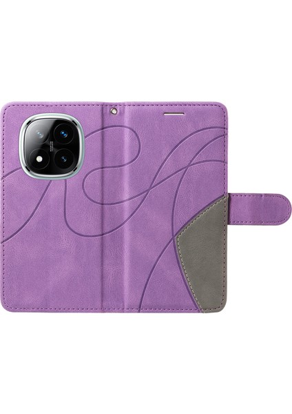 Kt Deri Serisi-1 Xiaomi Redmi Note 14 Pro+ 5G - Note 14 Pro 5G Renk Ekleme Telefon Kılıfı Cüzdan Standı-Açık Mor (Yurt Dışından) indirimleri