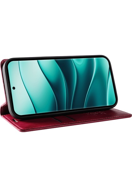 Xiaomi Redmi Için Not 14 Pro 5G-14 Pro+ 5G Kılıf Cüzdan Litchi Tahıl Deri Telefon Kapağı Manyetik Otomatik Emilmiş-Şarap Kırmızı (Yurt Dışından) modelleri