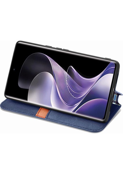 Xiaomi Redmi Note 14 Pro 5G Kılıf Pu Deri Cüzdan Telefon Kapağı-Mavi (Yurt Dışından) modelleri