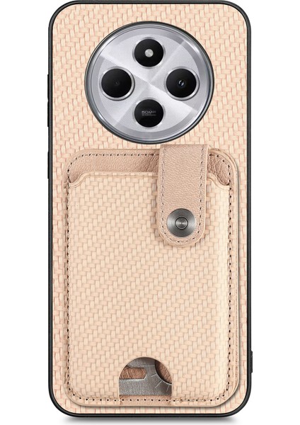Xiaomi Redmi 14C 4G-14R 5G-Poco C75 4G Deri+Pc+Tpu Telefon Kılıfı Kart Bıçağı-Kayısı (Yurt Dışından) modelleri