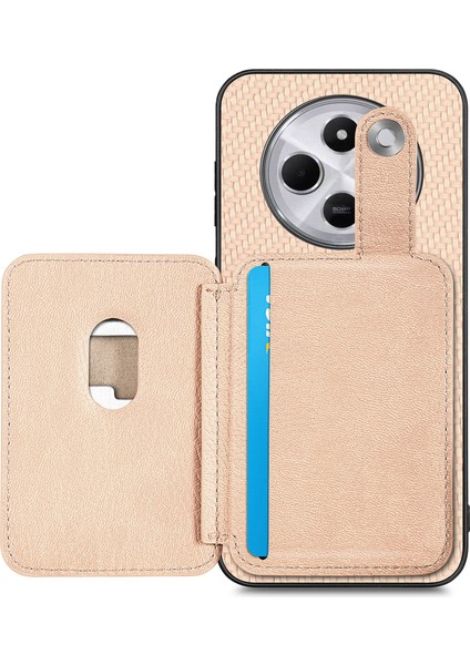 Xiaomi Redmi 14C 4G-14R 5G-Poco C75 4G Deri+Pc+Tpu Telefon Kılıfı Kart Bıçağı-Kayısı (Yurt Dışından) indirimleri