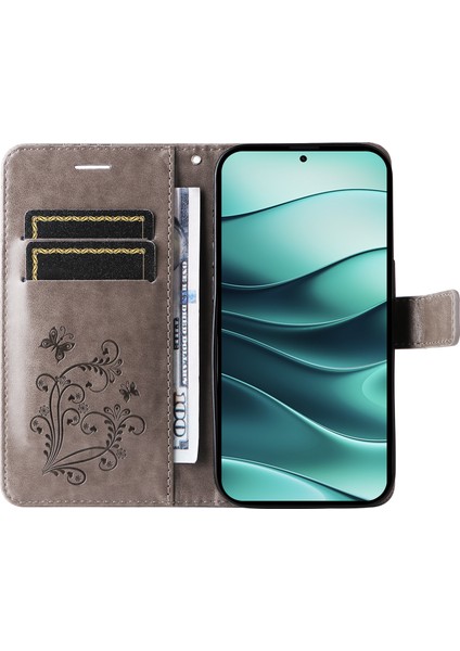 Xiaomi Redmi Note 14 5G Kılıf Deri Telefon Kapağı-Gri (Yurt Dışından) fiyatları