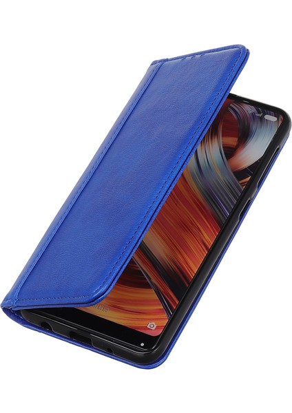 Xiaomi Redmi Note 14 Pro 4G Bölünmüş Deri Litchi Doku Cüzdan Telefon Kapağı-Mavi Için (Yurt Dışından)