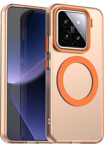 Xiaomi 15 Kılıfı Için Magsafe Pc+Tpu+Pet Anti-Drop Telefon Kapağı İle Uyumlu-Turuncu (Yurt Dışından)