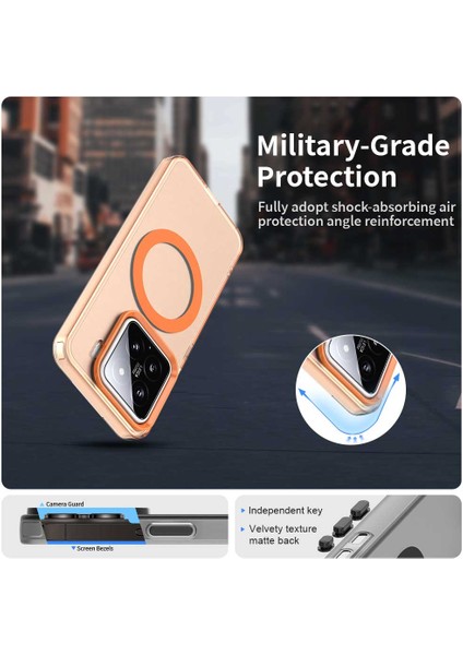 Xiaomi 15 Kılıfı Için Magsafe Pc+Tpu+Pet Anti-Drop Telefon Kapağı İle Uyumlu-Turuncu (Yurt Dışından)