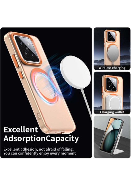 Xiaomi 15 Kılıfı Için Magsafe Pc+Tpu+Pet Anti-Drop Telefon Kapağı İle Uyumlu-Turuncu (Yurt Dışından)