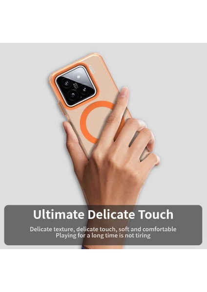 Xiaomi 15 Kılıfı Için Magsafe Pc+Tpu+Pet Anti-Drop Telefon Kapağı İle Uyumlu-Turuncu (Yurt Dışından)