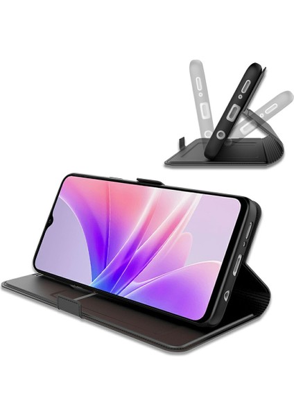 Xiaomi Redmi Için Not 14 5G Kılıf Darbeye Dayanıklı Tpu Iç Kabuk Deri Telefon Kapak Kartı Yuvası-Siyah (Yurt Dışından)