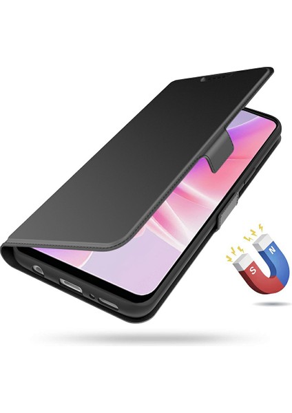 Xiaomi Redmi Için Not 14 5G Kılıf Darbeye Dayanıklı Tpu Iç Kabuk Deri Telefon Kapak Kartı Yuvası-Siyah (Yurt Dışından)