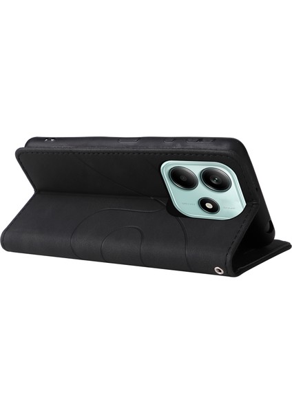 Kt Deri Serisi-1 Xiaomi Redmi Note 14 5G Renk Ekleme Telefon Kılıfı Cüzdan Standı-Siyah (Yurt Dışından) fırsatları