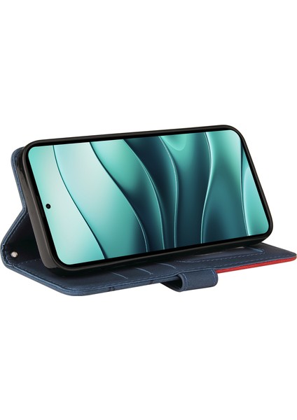 Kt Deri Serisi-1 Xiaomi Redmi Note 14 5G Renk Ekleme Telefon Kılıfı Cüzdan Standı-Mavi (Yurt Dışından) modelleri