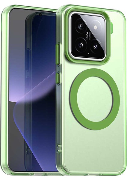Xiaomi 15 Kılıfı Magsafe Pc+Tpu+Pet İle Uyumlu Düşmeyi Önleyici Telefon Kapağı-Yeşil (Yurt Dışından)