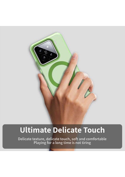 Xiaomi 15 Kılıfı Magsafe Pc+Tpu+Pet İle Uyumlu Düşmeyi Önleyici Telefon Kapağı-Yeşil (Yurt Dışından)