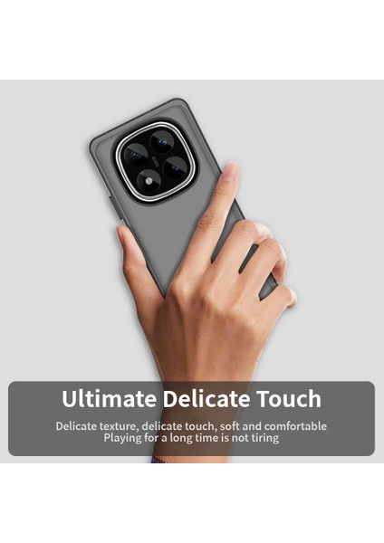 Xiaomi Redmi Note 14 Pro 5G Kılıf Pc+Tpu+Pet Mat Düşme Önleyici Telefon Arka Kapak-Siyah (Yurt Dışından)