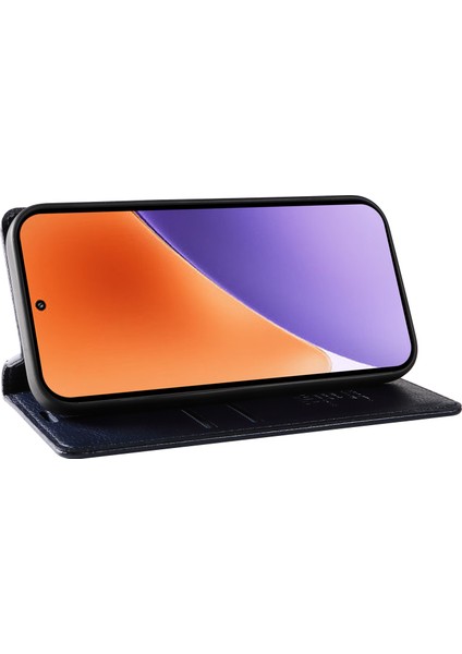 Xiaomi 15 Kılıf Manyetik Kapatma Deri Telefon Kapağı Litchi Doku-Lacivert (Yurt Dışından) modelleri