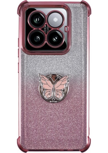 Xiaomi 14 Pro Kılıf Glitter Tpu Darbeye Dayanıklı Telefon Kapağı-Pembe (Yurt Dışından)