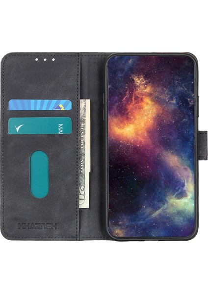 Xiaomi Redmi Note 14 4G Cüzdan Kılıf Pu Deri Telefon Kapağı Retro Doku-Siyah (Yurt Dışından) indirimleri