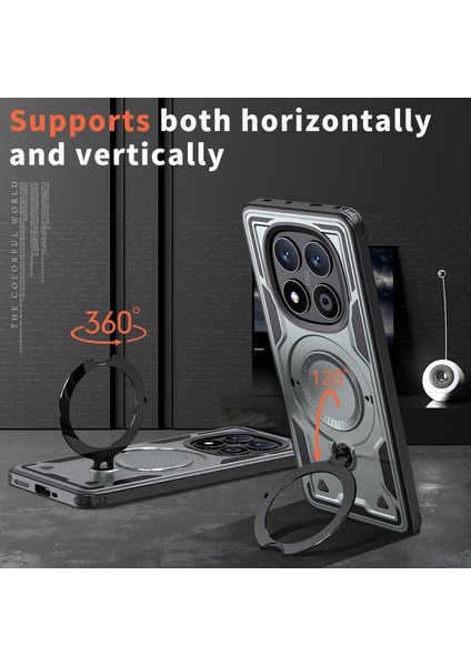 Xiaomi Redmi Note 14 Pro 5G Kılıf Magsafe Askeri Koruma Pc+Tpu Telefon Kapağı İle Uyumlu-Gri (Yurt Dışından) fiyatları