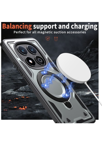 Xiaomi Redmi Note 14 Pro 5G Kılıf Magsafe Askeri Koruma Pc+Tpu Telefon Kapağı İle Uyumlu-Gri (Yurt Dışından) modelleri