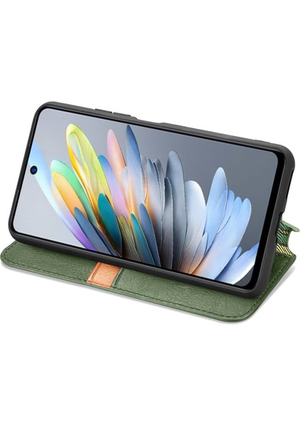 Xiaomi Redmi Note 14 5G Kılıf Pu Deri Cüzdan Telefon Kapağı-Yeşil (Yurt Dışından) modelleri