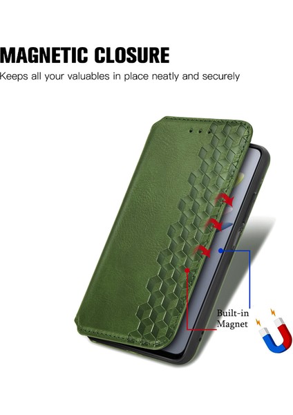 Xiaomi Redmi Note 14 5G Kılıf Pu Deri Cüzdan Telefon Kapağı-Yeşil (Yurt Dışından) fırsatları