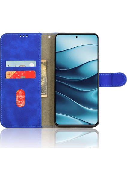 Xiaomi Redmi Note 14 5G-14 4G Için Cilt Hissi Düşme Önleyici Cüzdan Kapaklı Telefon Kapağı-Mavi (Yurt Dışından) fiyatları