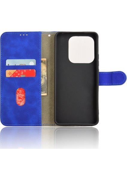Xiaomi Redmi Note 14 5G-14 4G Için Cilt Hissi Düşme Önleyici Cüzdan Kapaklı Telefon Kapağı-Mavi (Yurt Dışından) fırsatları