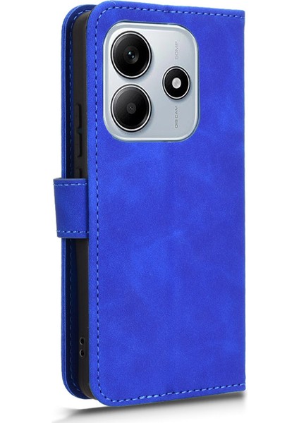Xiaomi Redmi Note 14 5G-14 4G Için Cilt Hissi Düşme Önleyici Cüzdan Kapaklı Telefon Kapağı-Mavi (Yurt Dışından) indirimleri