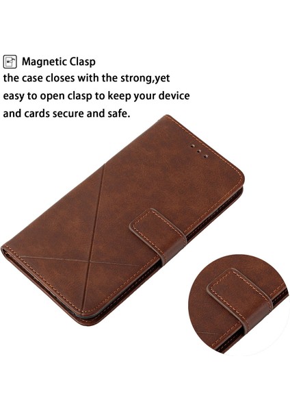 Xiaomi Redmi Note 14 Pro 5G-14 Pro+ 5G Çizgi Desenli Cüzdan Telefon Kapağı-Kahverengi (Yurt Dışından) fiyatları