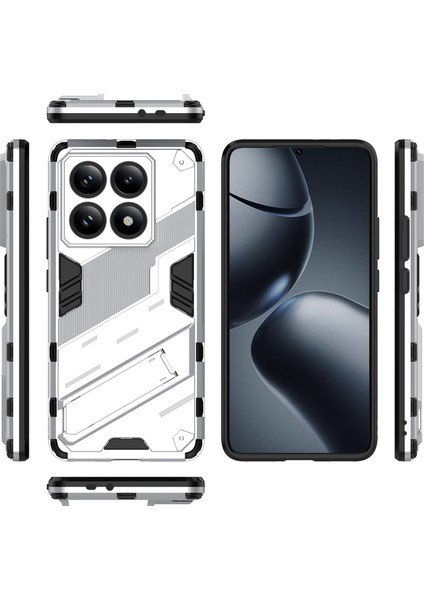 Xiaomi 14T Pro Kılıf Pc+Tpu Standlı Darbeye Dayanıklı Telefon Kılıfı-Beyaz (Yurt Dışından) fırsatları