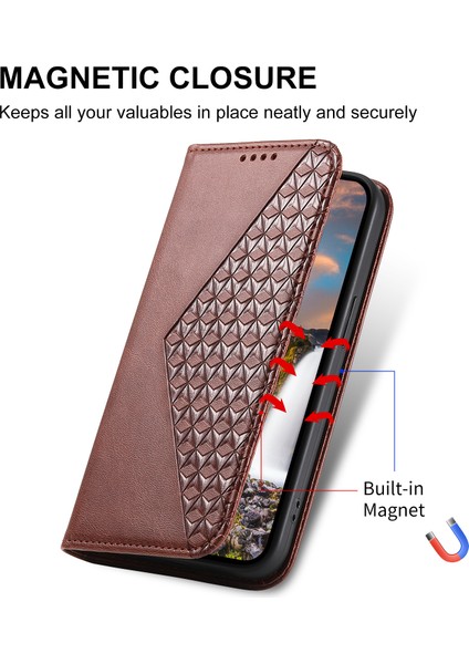 Xiaomi Redmi Note 14 Pro 5G Kılıf Buzağı Dokulu Pu Deri Telefon Kılıfı Cüzdan-Kahverengi Için (Yurt Dışından) indirimleri