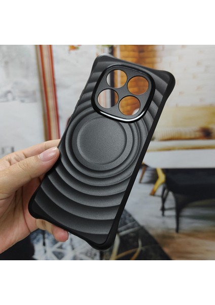 Xiaomi Redmi Için Not 14 Pro 5G Kılıf Su Damlası Doku Kaymaz Mat Tpu Kapak-Mat Siyah (Yurt Dışından)