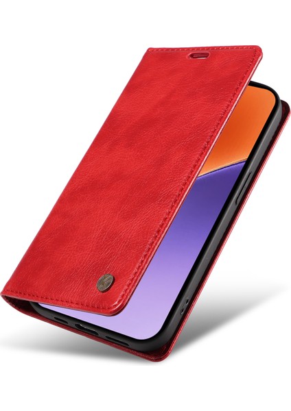 Xiaomi 15 Kılıf Manyetik Kapatma Deri Telefon Kapağı Litchi Doku-Kırmızı Için (Yurt Dışından) indirimleri