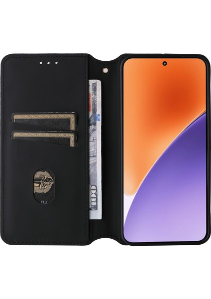 Xiaomi 15 Pro Cüzdan Kılıfı Eşkenar Dörtgen Baskılı Deri Telefon Kapağı-Gümüş (Yurt Dışından)